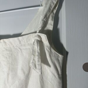 Cream Sleeveless Top with Lace Detail